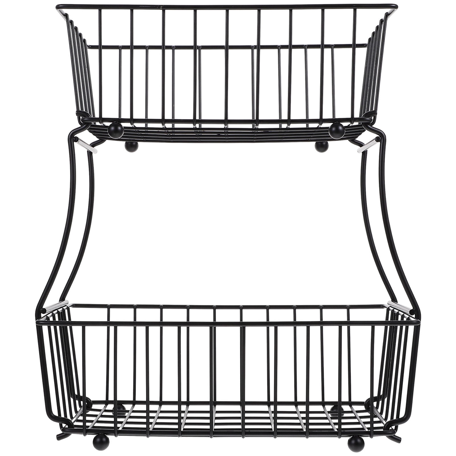 SWETRACE 1Pcs Kitchen Storage Basket Black Wire Fruit Organizer 30.00X19.00X10.00cm