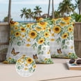thumbnail image 2 of Sunflower Leaf Outdoor Pillow Covers Pack of 2 Summer Country Flower Eucalyptus Leaves Butterfly Grey Plaid Waterproof Throw Pillow Covers Decorative Cushion Cases for Patio Garden Tent 18x18 inch, 2 of 9