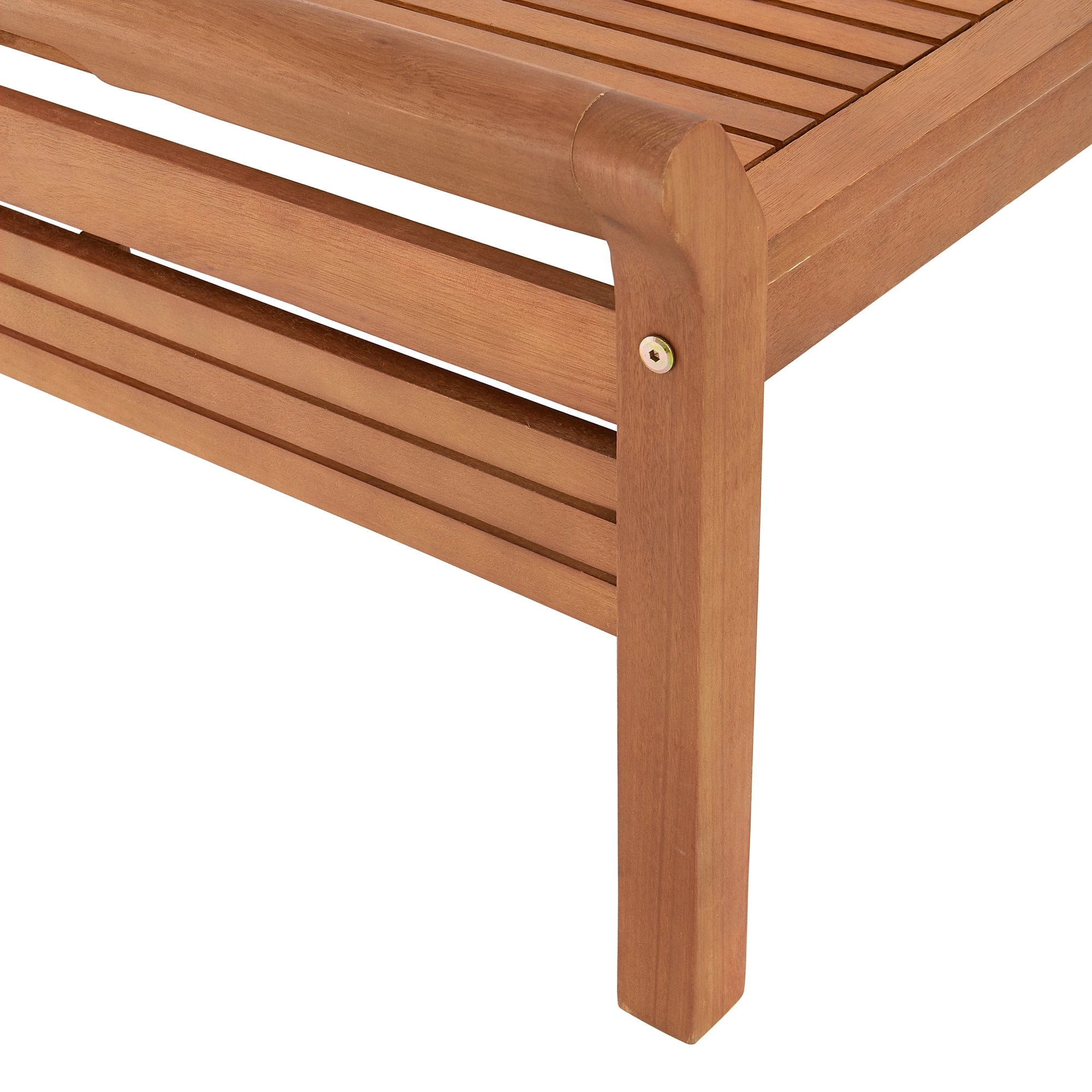Alaterre Furniture Stamford Eucalyptus Wood Outdoor Bench and Coffee Table, Natural