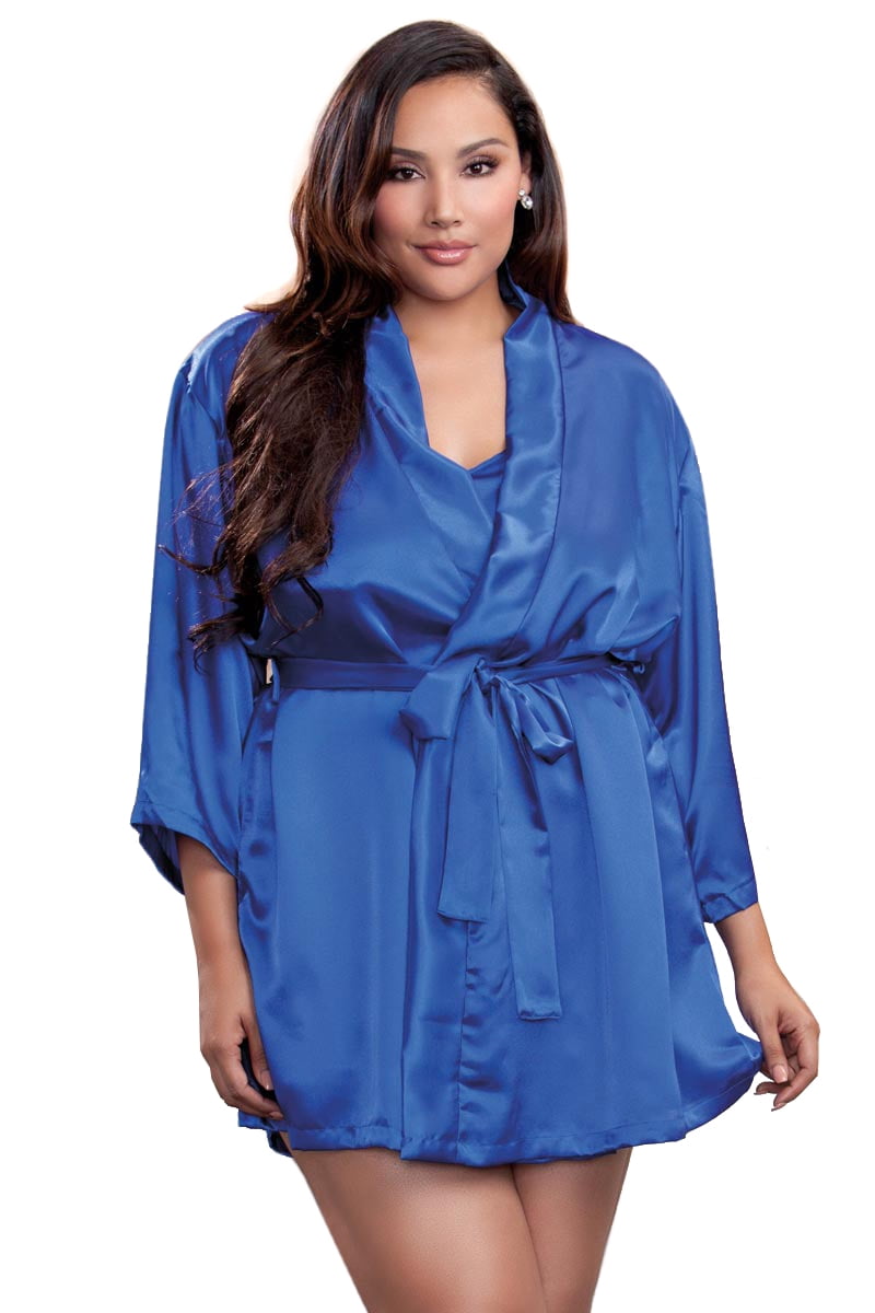 Plus Size Full Figure Classic Satin Robe