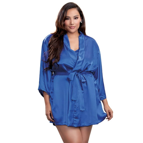 Plus Size Full Figure Classic Satin Robe