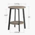 thumbnail image 3 of Side Table Set of 2, Small Round End Table with Storage Shelf for Small Space, 2-Tier Bedside Table Sofa Couch Table, Nighstands Set of 2 Accent Table for Living Room, Bedroom, Grey, 3 of 5