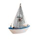 thumbnail image 5 of Moyic Mini barco de azul de náutica de estilo mediterráneo, adornos artesanales de madera, decoración del hogar para 14 aves marinas navegantes 2piezas, 5 of 6