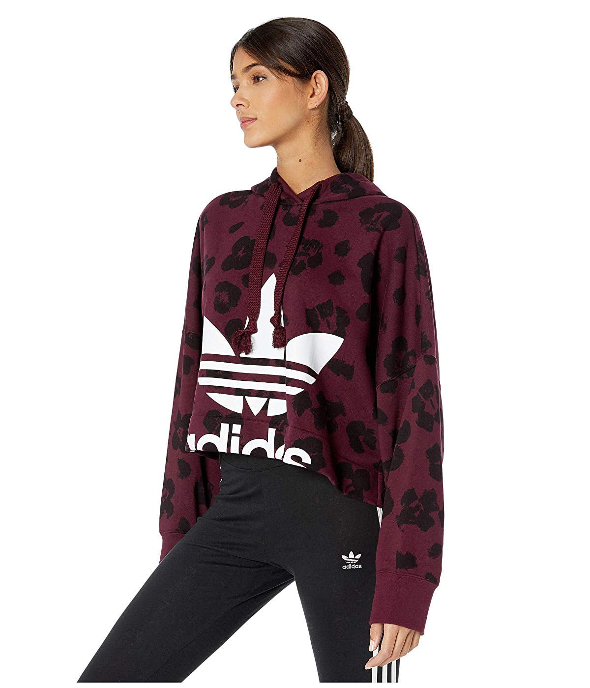 Adidas Women's Bellista Crop Hoodie Red Size - Walmart.com