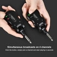 thumbnail image 4 of LEKATO Sistema Inalámbrico de Guitarra 5.8 Receptor Transmisor Inalámbrico de Guitarra Receptor Transmisor Inalámbrico de Audio Recargable 4 Canales Rango de Transmisión para Bajo Eléctrico (Negro), 4 of 5