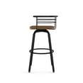 thumbnail image 4 of Amisco Brisk 26 In. Swivel Counter Stool - Light Brown Distressed Wood / Black Metal, 4 of 10