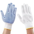thumbnail image 4 of Guantes de trabajo con agarre antideslizante, protección de algodón de seguridad, puntos de PVC, para pintor, mecánico, construcción Industrial, 12 pares, 4 of 5