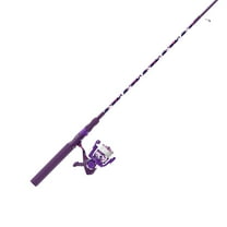 Zebco Splash Spinning Reel and Fishing Rod Combo, 6-Foot 2-Piece Fiberglass Rod, Medium-Light Power, Moderate Action, Size 20 Reel, 5.2:1 Gear Ratio, 2-Bearings, All Metal Gears, Tidepool Purple