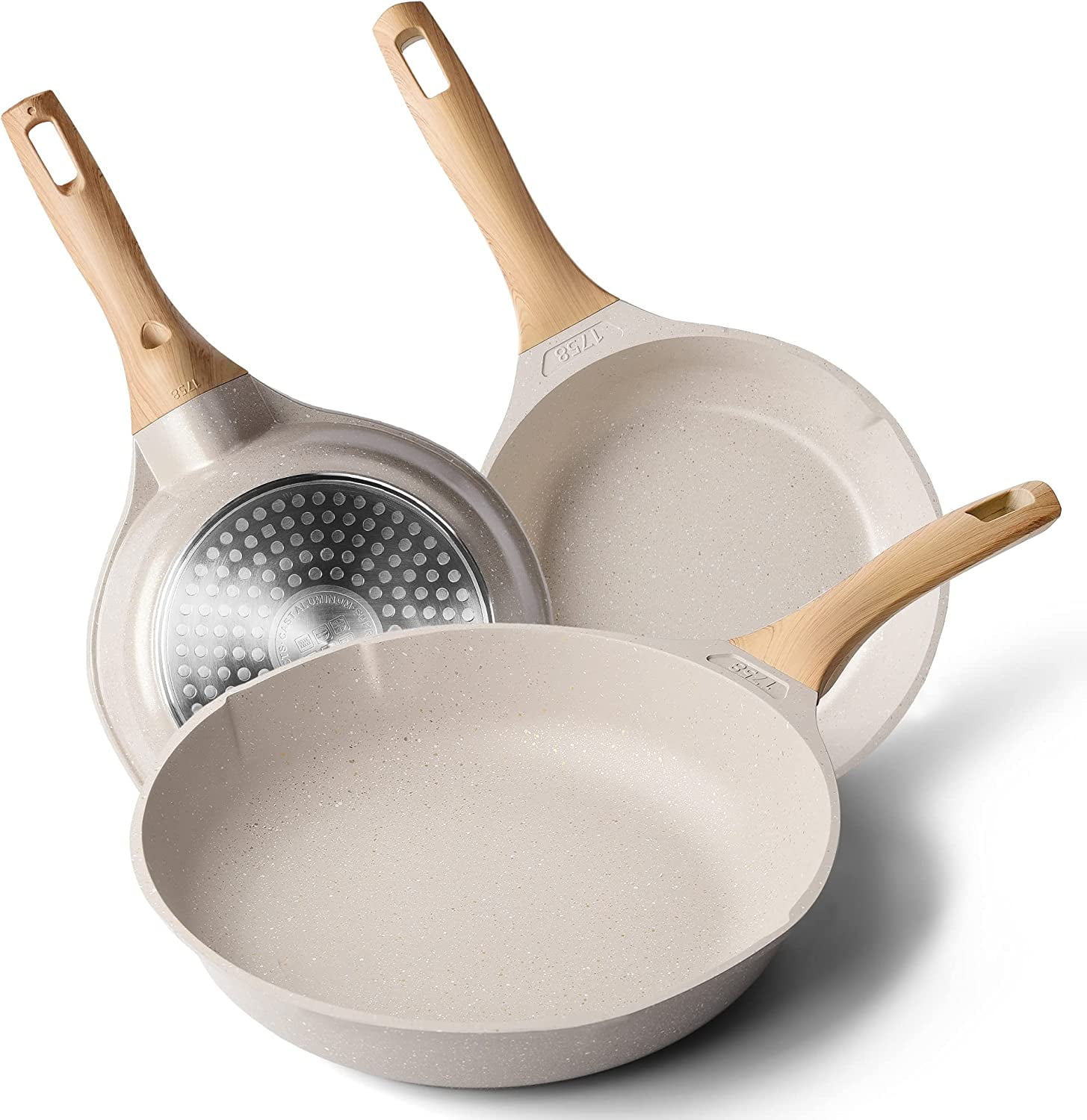 Nonstick Frying Pan Set Granite Skillet Set, Induction Pans for