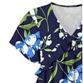 thumbnail image 3 of up to 60% off Gifts Usmixi Womens Dresses High Waist Beach Ruffle Swing Tunic A Line Short Dresses Fashion Floral Print V-Neck Short Sleeve Mini Summer Dress Blue s, 3 of 6