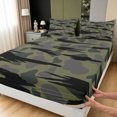 thumbnail image 3 of Manfei Rustic Camouflage Fitted Sheet Queen, Vintage Camo Bedding, Forest Green, 3pcs, 1 Fitted Sheet and 2 Pillowcases, 3 of 6