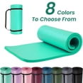 thumbnail image 2 of Fitvids Extra Thick 71"x24" Non-Slip Exercise & Yoga Mat, 1" High-Density Foam, Double-Sided Grip, Moisture-Proof, Lightweight with Straps, 2 of 6