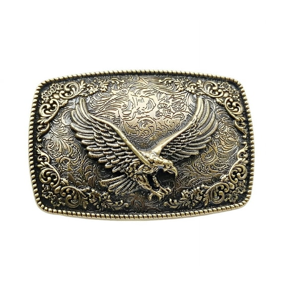 Longcreek Eagle Belt Buckle for Men, Patriotic American Bald Eagle Belt Buckle, Retro Eagle Rectangular Belt Buckle, Soaring Eagle Belt Buckle, Western Cowboy Belt Buckle