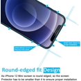 thumbnail image 3 of XUCP-3 Pack Conçu pour iPhone 12 Mini (5.4 Pouces) Protecteur d'Écran en Verre Trempé, Compatible avec Étui Anti-Rayures, Sans Bulles, Ultra Résistant, 3 of 4