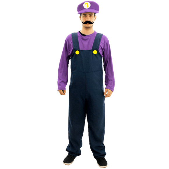 Disfraz Waluigi Plomero Morado FX Costumes para Adulto Hombre Talla Standard