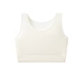 thumbnail image 3 of Seamless Compression Yoga Bra for Daily Casual Wear with Flat Shaping and Maximum Coverage Racerback Wireless Bust Support for Fitness and Workouts, XL, White, 3 of 3
