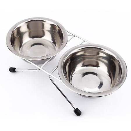 Double Stainless Steel Bowls,Cute Double Twin Stainless Pet Feeding ... - Precision Canine Feeding Bowls