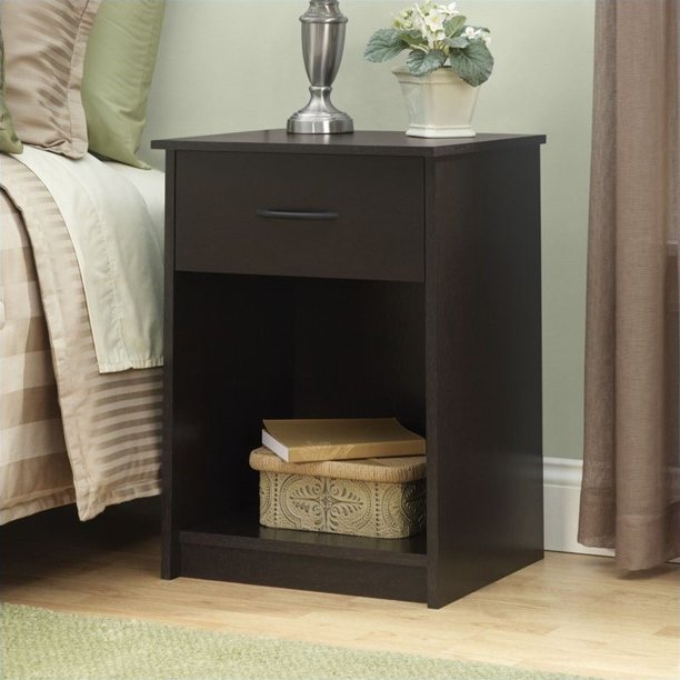 Ameriwood Home 1 Drawer Wood Nightstand In Cinnamon Cherry Walmart Com Walmart Com