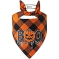 thumbnail image 4 of Halloween Thanksgiving Christmas Holiday Dog Bandanas, Plaid Double Layer Soft Cotton Bandana, Adjustable Holiday Scarf for Medium and Large Dogs, Festive Seasonal Pet Accessory, 4 of 6