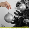 thumbnail image 3 of Esferas para árbol de navidad Artego grandes de 10 cm de diámetro paq 16 esferas Plata Silver Línea SKY 3 diversos acabados navideños Mate, brillantes, y cromadas para colgar Christmas balls ornaments, 3 of 6