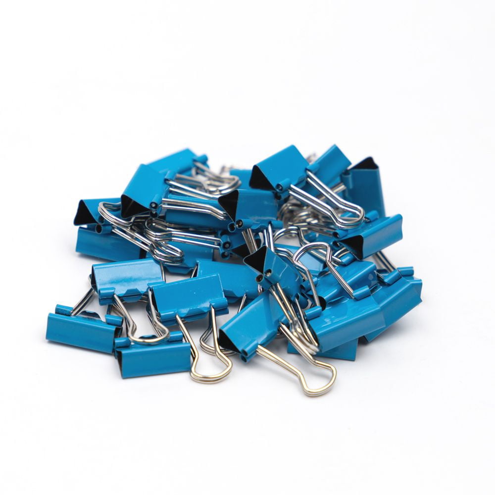 JAM Paper Colorful Binder Clips, Extra Small, 3/5 inch (15 mm), Blue, 30/Pack