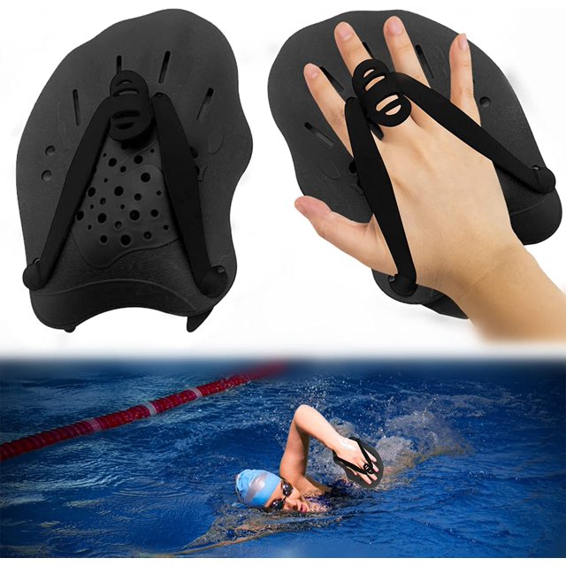 1 par de palas de natación con correas ajustables para entrenamiento de fuerza y natación - Accesorios para adultos y niños - unisex ER