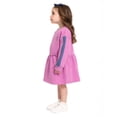 thumbnail image 5 of Wonder Nation Toddler Girls Embroidered Graphic Fleece Dress with Long Sleeves, Sizes 12M-5T, 5 of 8
