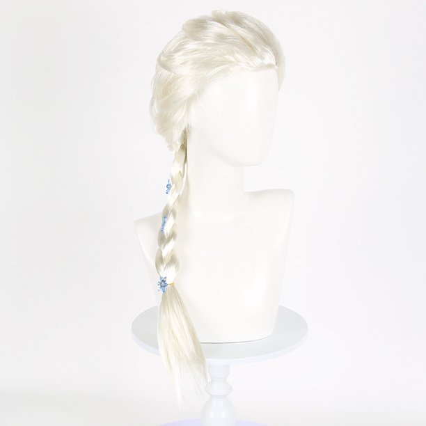 Peluca para cosplay, disfraz de anime de Elsa, 70 cm, pelo sintético
