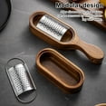 thumbnail image 4 of Chagetd Stainless Steel Cheese Grater with Wood Handle Sharp Blades Efficient Cheese Grating Tool for Cheese Chocolate Fruits Handheld Grater Spoon Grater, 4 of 8