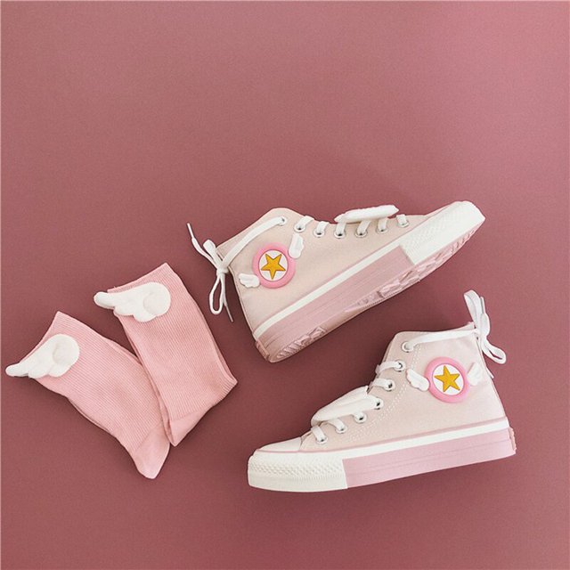 Cardcaptor mágico de Anime Sakura, Cosplay de princesa rosa, zapatos Kawaii para niña, botas mágicas para fiesta de Halloween, utilería para pies