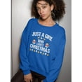 thumbnail image 2 of A Girl Who Loves Christmas Sweatshirt Women -Image by Shutterstock, Female 3X-Large, 2 of 4