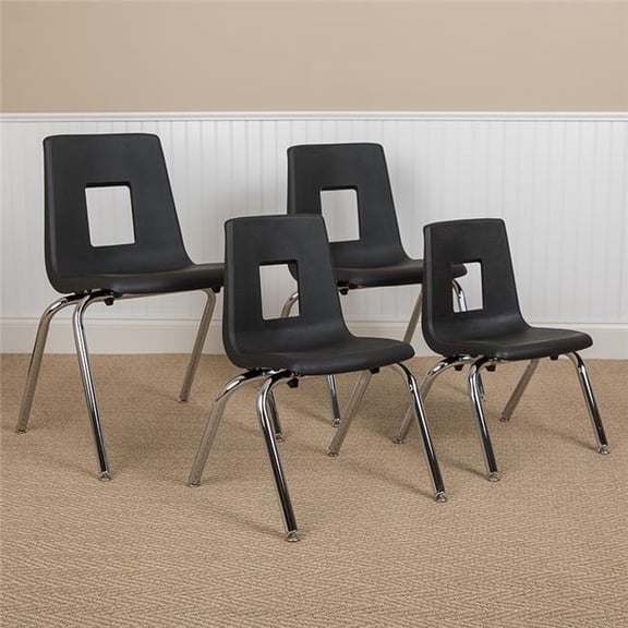 Advantage Student Stack Chair - Black - 14 in. - Ergonomic Design