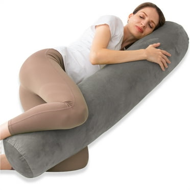 Round Body Pillow for Adults Sleeping, Bolster Pillow for Bed and Body Support