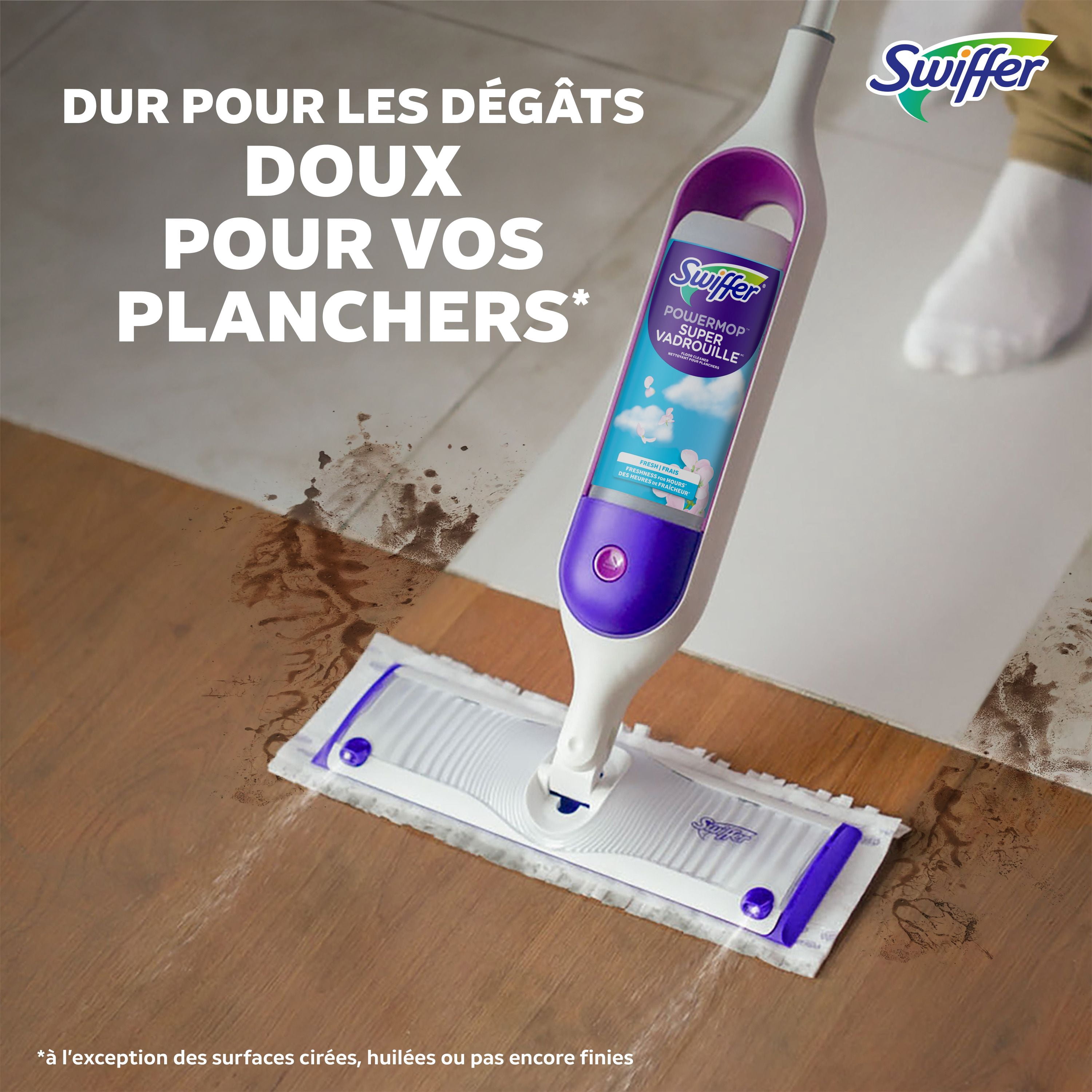 Swiffer PowerMop Multi-Surface Mop Kit for Floor Cleaning, Fresh Scent, Mopping Kit Includes PowerMop, 2 Mopping Pad Refills, 1 Floor Cleaning Solution with Fresh Scent and 2 batteries