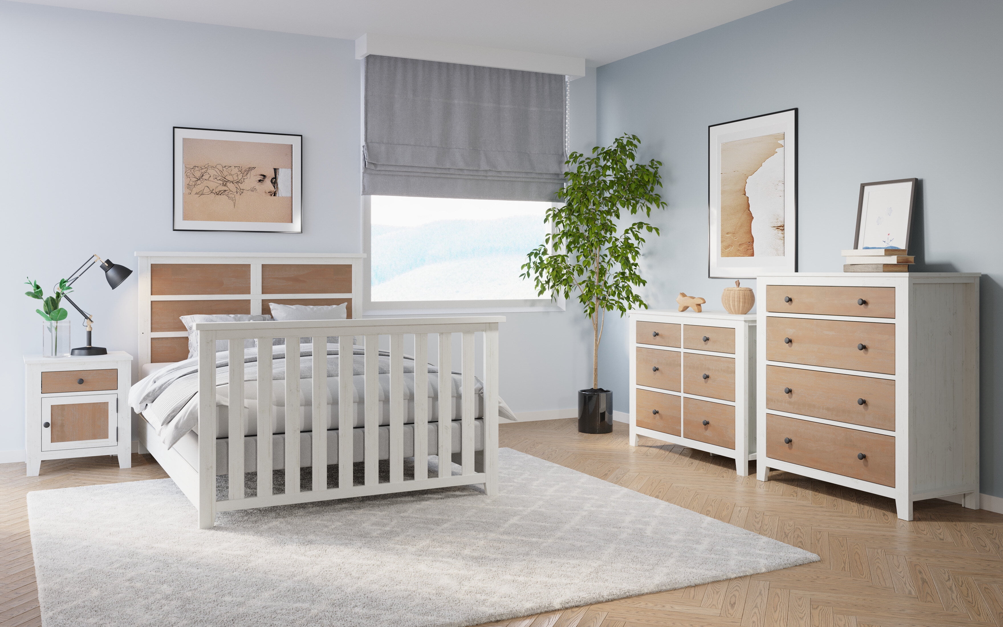 Child Craft Ocean Grove Full-Size Bed Rail Conversion Kit, Converts 4-in-1 Crib to Bed, Solid Wood