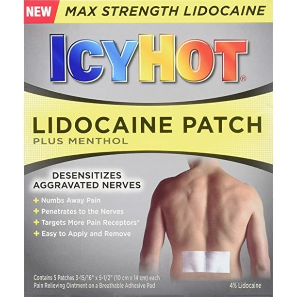 Icy Hot Lidocaine Patch Plus Menthol 5 ea