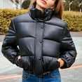 thumbnail image 2 of Winter Coats for Women Short Puffy Jacket Stand Collar Winter Warm Coat Outerwear Casual Quilted For Ladies Fashion Coats Winter Jackets for Women, 2 of 9