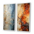 thumbnail image 3 of Designart "Orange Blue Maple Tree Glowing Embers III" Tree Maple Framed Wall Art Set Of 2 - Orange Floral Framed Canvas Set For Living Room Decor, 3 of 7