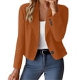 thumbnail image 2 of Women's Fashion Long Sleeve Open Front Business Casual Cardigan Jacket Orange L, 2 of 5