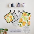 thumbnail image 5 of Citrus Fruits and Leaves 5 Pcs Kitchen Set Heat Resistant Oven Mitts and Non-Slip Pot Holders with Adjustable Cooking Apron, 5 of 6