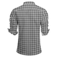 thumbnail image 5 of AZoiNM Men's Printed Long Sleeve Casual Shirt Button Down Collar Thin Comfort Fit, 5 of 10
