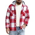 thumbnail image 4 of Zormilly Jackets for Men Long Sleeve Button Down Hooded Plaid Shirt Jacket with Pockets Brushed Soft Fall Outfits, S-3XL, 4 of 6