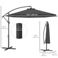 thumbnail image 2 of Parasol Déporté de 10 Pi pour Patio avec Base en Croix, Parasol de Marché Suspendu Gris Résistant aux UV, Auvent Inclinable Réglable pour Jardin, Piscine, Cour Arrière, Cour et Villa, 2 of 7
