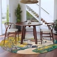 thumbnail image 5 of Country Road Round Rug 7ft Washable Circle Rugs Non Slip Abstract Art Oil Painting Pastoral Villas Large Area Rug Indoor Floor Carpet for Bedroom Kitchen Living Room Home Office Dining Room Nursery, 5 of 9