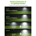 thumbnail image 3 of InnoGear Solar Gutter Lights Outdoor 80 LED Wall Mount Lighting with Motion Sensor 4 Working Modes IP65 Waterproof 450 Lumens for Front Door Yard Garage Pack of 2, 3 of 5