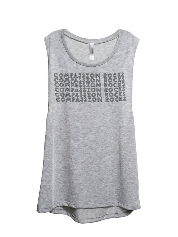 Compassion Rocks Women's Sleeveless Muscle Tank Top Sport Grey Large