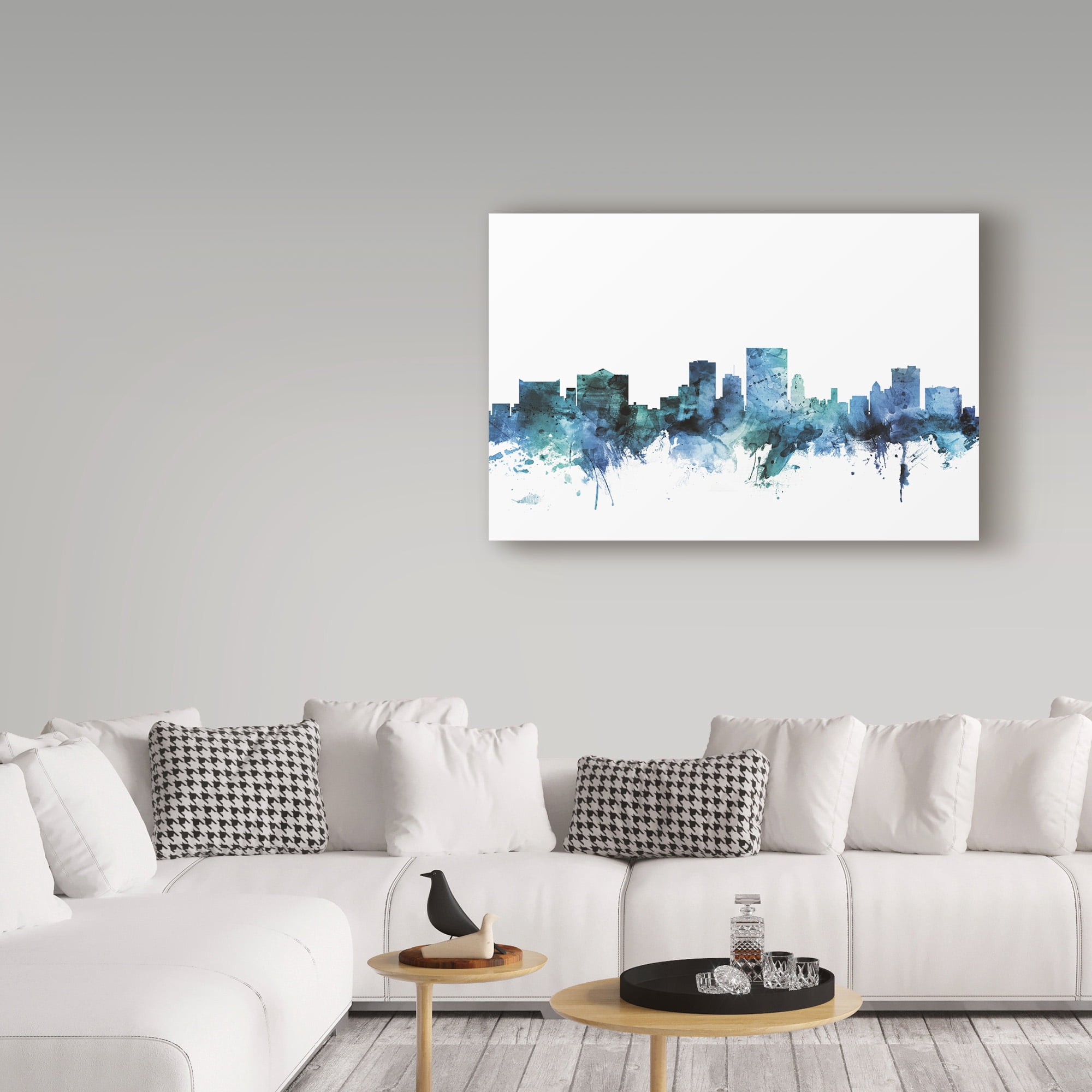 Trademark Fine Art 'El Paso Texas Blue Teal Skyline' Canvas Art by Michael Tompsett