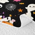 thumbnail image 5 of Homewish Halloween Cute Ghost Pumpkin Twin Quilt Set, Bat Skull Candy Twin Coverlet Set, Black Orange White, 2pcs 1 Bedspread and 1 Pillowcase, 5 of 7