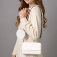 thumbnail image 7 of Small Solid Color Shoulder Bag for Women Zipper Crossbody Bags PU Leather Satchel with Detachable Coin Pouch for Daily Use Commuting Shopping, 7 of 7