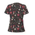 thumbnail image 4 of Naloa Fly Agaric and Flowers Print T-Shirts Short Sleeve V Neck Tees for Women Fashion Tops Trendy Lightweight Soft Casual Summer Outfits Clothes, 4 of 5